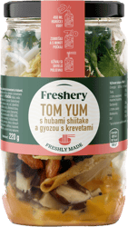 Freshery Tom Yum mit Shiitake-Pilzen und Gyoza mit Garnelen