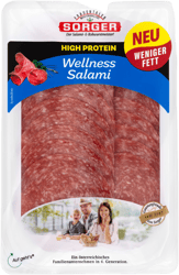 Sorger High Protein Wellness Salami geschnitten