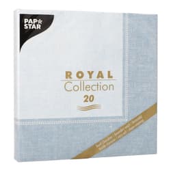 PAPSTAR 20 Servietten "ROYAL Collection" 1/4-Falz 40 cm x 40 cm arktikblau "Linum"