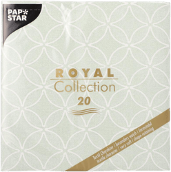 PAPSTAR 20 Servietten "ROYAL Collection" 1/4-Falz 40 cm x 40 cm jadegrün "Circle Flowers"