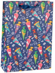 Idena Geschenktasche Schultüte blau 25x34,5x8,5cm 210g/m²