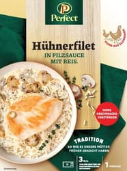 Hühnerfilet in Pilzsauce mit Reis