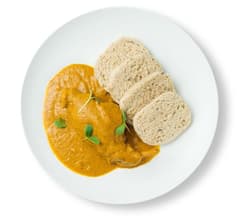 Balanced Food Kanninchenkeule mit Mehrkornknödel