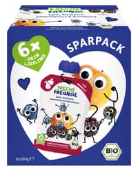 Freche Freunde Organic Squeeze Pouch Value 6-Pack Apple, Blueberry, Currant & Blackberry