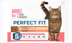 Perfect Fit™ Katze Multipack Portionsbeutel 2 Varietäten Huhn & Erbsen, Rind & Karotten in Sauce 4x85g