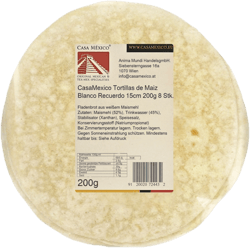 CasaMexico Tortillas de Maiz Blanco Recuerdo 15 cm
