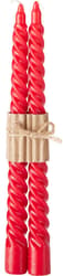 Twisted candles 45 × 260 mm, paraffin/wax, red
