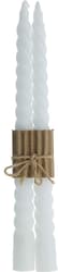 Twisted candles 45 × 260 mm, paraffin/wax, white