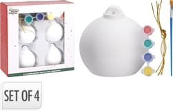 Christmas bauble painting set 11-piece Ø 6 cm, plaster