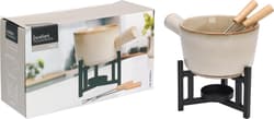 Fondue set 4-piece, porcelain/stainless steel, 450 ml