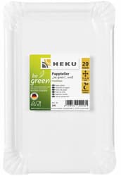 Paper plates square white, 20 pieces