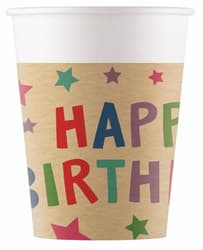 Paper cup Happy B-Day 200ml 8 pieces