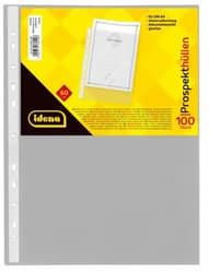 Idena plastic brochure pockets, transparent, DIN A4, 100 pieces