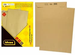Idena mailing envelopes without window, self-adhesive, 90g/m², brown, DIN B4, pack of 10
