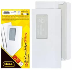 Idena envelopes 75g/m² self-adhesive with window white DIN long 25 pieces