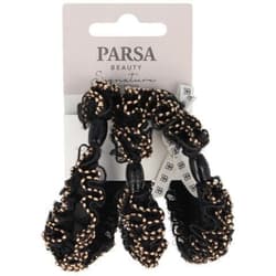 Parsa Beauty Hair ties, black/gold, 3 pcs.