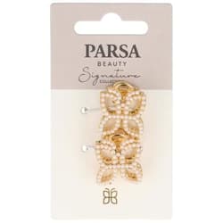 Parsa Beauty Metal Hair Clips with Pearls 2 pcs