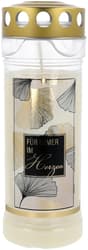 Hofer Premium Plus Deluxe 7-day motif candle "Forever in our hearts" transparent