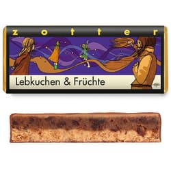 Zotter Organic Hand-scooped Gingerbread & Fruit