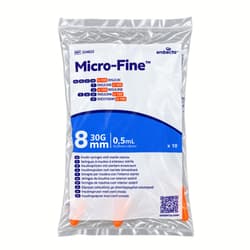 Micro-Fine Insulinspritzen mit Nadeln U100 0,5ml (0,30 mm x 8 mm) 