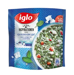 Iglo Spinat Inspirationen Blattspinat Griechische Art (tiefgekühlt)