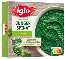 Iglo Spinach, strained