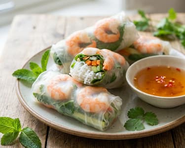 Sommerrollen mit Nước chấm Dip