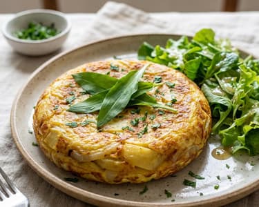 Potato Omelette with Wild Garlic