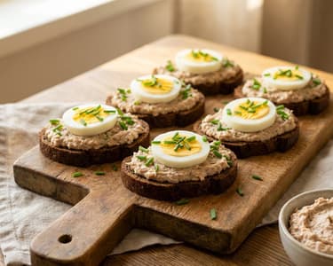 Canapés mit Thunfischaufstrich | Schneller Party-Snack