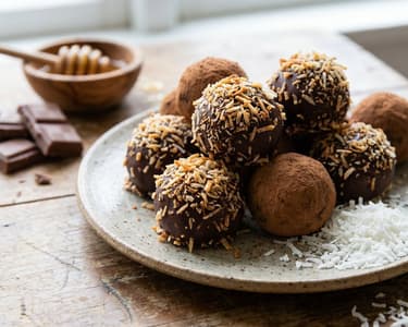 Kokos-Schokoladen-Trüffel mit Malibu