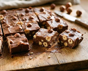 Schokoladen-Fudge mit Haselnüssen | Cremiger Genuss