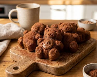 Bear Cakes with Cocoa Filling | Healthy Snack