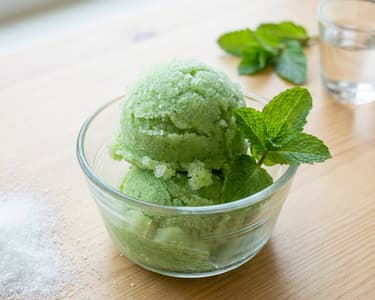 Erfrischendes Minzsorbet