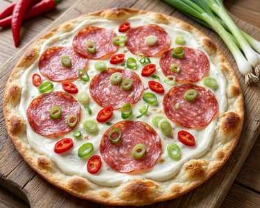 Flammkuchen mit Salami