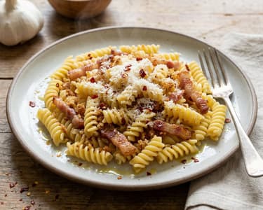 Fusilli aus Matera mit Pancetta und Pecorino