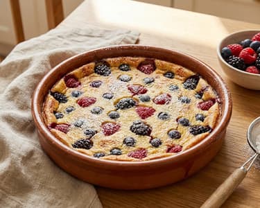 Clafoutis mit Waldbeeren & Dinkel