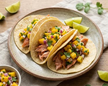 Fish Tacos mit Mango-Salsa & Limette