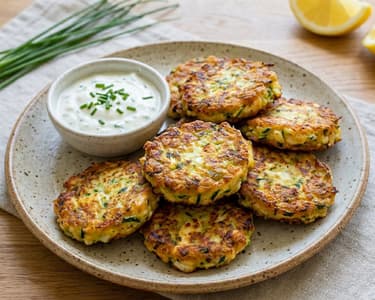 Crispy Zucchini Halloumi Fritters | Quick & Summery