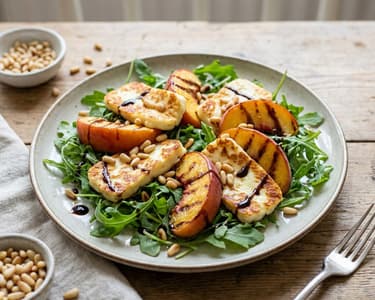 Gegrillter Pfirsich-Halloumi-Salat | Sommerfrisch