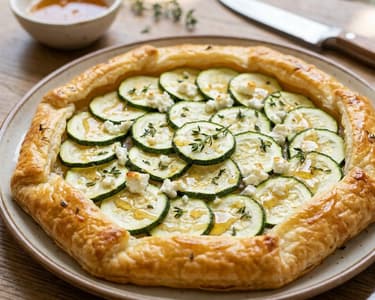 Sommerliche Zucchini-Ziegenkäse-Galette | Knusprig & leicht