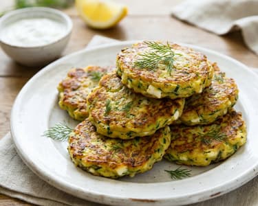 Knusprige Zucchini-Feta-Puffer | Aus dem Backrohr