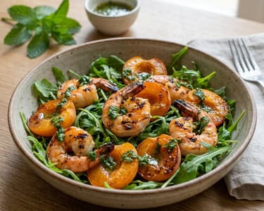Gegrillter Marillen-Garnelen-Salat | Frische Sommerküche