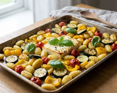 Crispy Sheet Pan Gnocchi with Feta | Quick Summer Dish