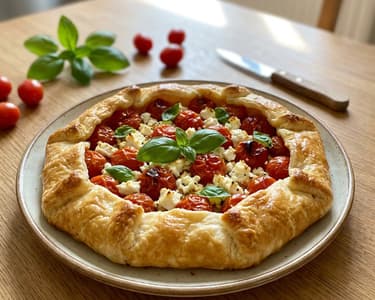Sommerliche Paradeiser-Galette mit Feta & Kräutern | Aus dem Backrohr