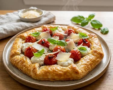 Sommerliche Paradeiser-Ricotta-Galette | Knusprig aus dem Backrohr