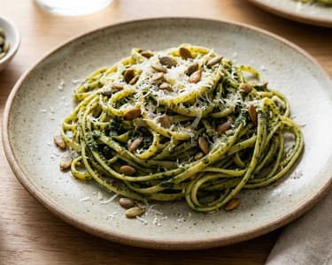 Steirisches Kürbiskern-Pesto mit Linguine | Aromatisch & Schnell