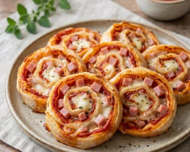 Pizza-Schnecken aus Reispapier