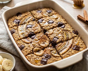 Gebackenes Hafermus mit Banane