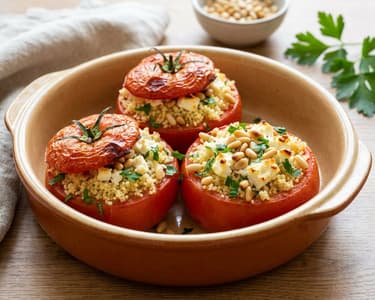 Gefüllte Paradeiser mit Couscous & Feta | Aus dem Backrohr