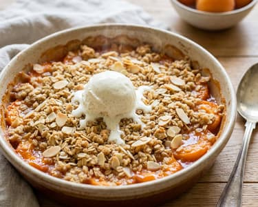Knuspriger Marillen-Crumble | Aus dem Backrohr